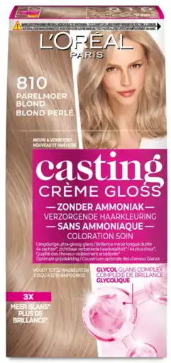 De Online Drogist L'Oréal Paris Casting Crème Gloss Haarkleuring Parelmoer Blond 810 aanbieding