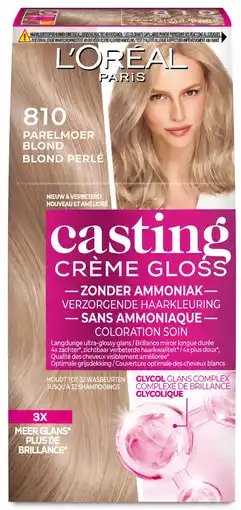 De Online Drogist L'Oréal Paris Casting Crème Gloss Haarkleuring Parelmoer Blond 810 aanbieding