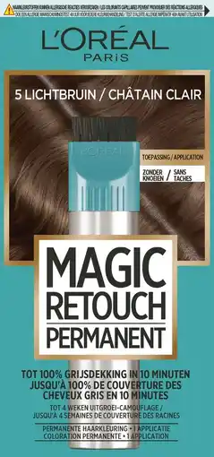 De Online Drogist L'Oréal Paris Magic Retouch Permanent 5 Lichtbruin aanbieding
