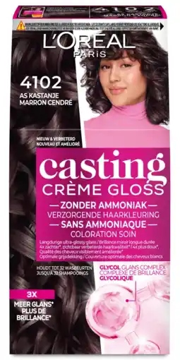 De Online Drogist L'Oréal Paris Casting Crème Gloss Haarkleuring As Kastanje 4102 aanbieding