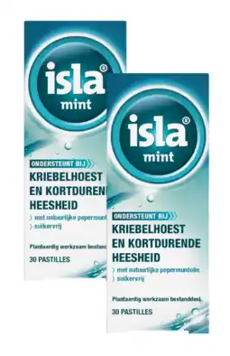 De Online Drogist Isla Mint Keelpastilles - bij kriebelhoest en kortdurende heesheid Duoverpakking aanbieding