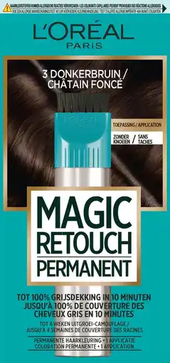 De Online Drogist L'Oréal Paris Magic Retouch Permanent 3 Donkerbruin aanbieding