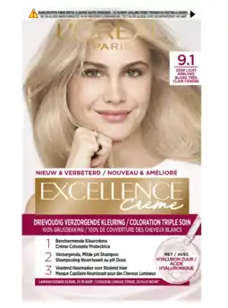 De Online Drogist L'Oréal Paris Excellence Creme - 9.1 Zeer Licht Asblond aanbieding