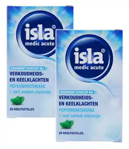 De Online Drogist Isla Medic Acute Keelpastilles Pepermunt - bij verkoudheids- en keelklachten Duoverpakking aanbieding