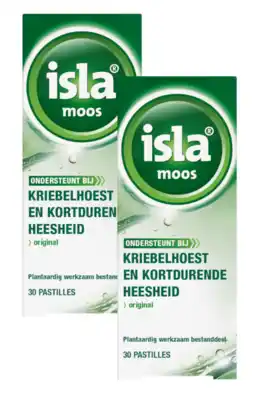 De Online Drogist Isla Moos Keelpastilles - bij kriebelhoest en kortdurende heesheid Duoverpakking aanbieding