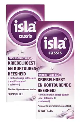 De Online Drogist Isla Cassis Keelpastilles - bij kriebelhoest en kortdurende heesheid Duoverpakking aanbieding