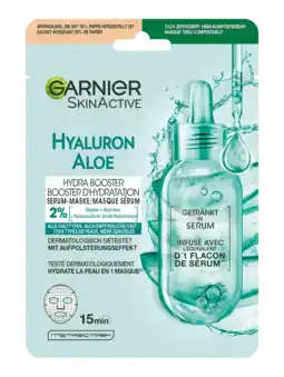 De Online Drogist Garnier SkinActive Hyaluron Aloe Hydra Booster Serum Masker aanbieding
