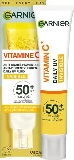 De Online Drogist Garnier Vitamine C Anti-Pigmentvlekken Fluide SPF50+ aanbieding
