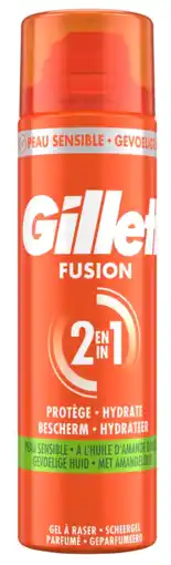 De Online Drogist Gillette Fusion 2-In-1 Scheergel Gevoelige Huid aanbieding