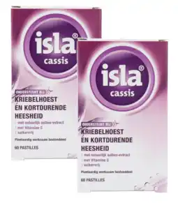 De Online Drogist Isla Cassis Keelpastilles - bij kriebelhoest en kortdurende heesheid Duoverpakking aanbieding