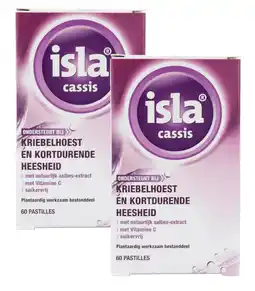 De Online Drogist Isla Cassis Keelpastilles - bij kriebelhoest en kortdurende heesheid Duoverpakking aanbieding