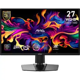 MediaMarkt MSI Mag 272qp Qd-oled X24 - 26.5 Inch Wqhd 2560 X 1440 Pixels Oled (organic Light-emitting Diode) aanbieding
