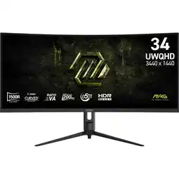 MediaMarkt MSI Mag 342cqrf E20 - 34 Inch Uwqhd 3440 X 1440 Pixels Va (vertical Alignment) aanbieding
