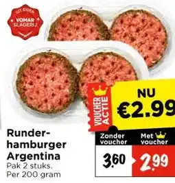 Vomar Voordeelmarkt Runder- hamburger Argentina aanbieding