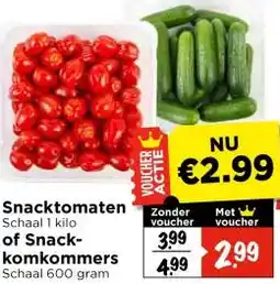 Vomar Voordeelmarkt Snacktomaten of Snack- komkommers aanbieding