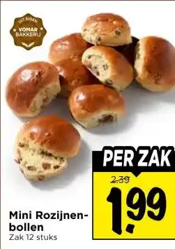 Vomar Voordeelmarkt Mini Rozijnen- bollen aanbieding