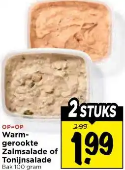 Vomar Voordeelmarkt Warm- gerookte Zalmsalade of Tonijnsalade aanbieding