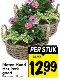 Vomar Voordeelmarkt Rieten Mand Met Perk- goed aanbieding