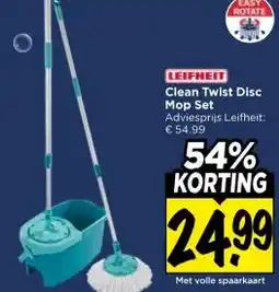 Vomar Voordeelmarkt Clean Twist Disc Mop Set aanbieding
