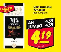 Nettorama Lindt excellence 70% cacoa aanbieding