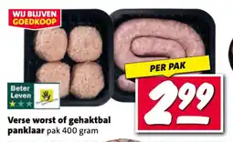 Nettorama Verse worst of gehaktbal panklaar aanbieding