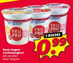 Nettorama Bauer magere vruchtenyoghurt aanbieding