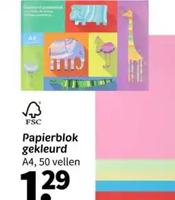 Wibra Papierblok gekleurd aanbieding