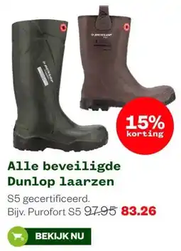 Welkoop Alle beveiligde Dunlop laarzen aanbieding