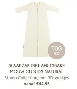 Van Asten BabySuperstore SLAAPZAK MET AFRITSBARE MOUW CLOUDS NATURAL aanbieding