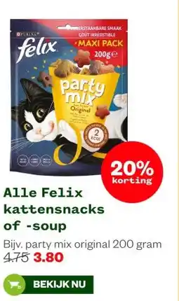 Welkoop Alle Felix kattensnacks of -soup aanbieding
