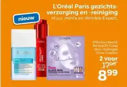 Trekpleister L'Oréal Paris gezichts- verzorging en -reiniging M.u.v. mini's en Wrinkle Expert. aanbieding