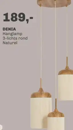 Trendhopper Hanglamp Denia 3-lichts rond naturel aanbieding