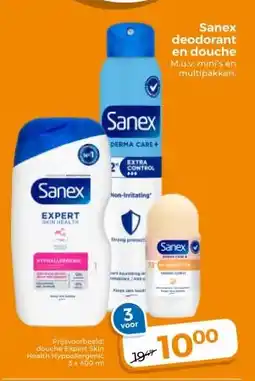 Trekpleister Sanex deodorant en douche M.u.v. mini's en multipakken. aanbieding