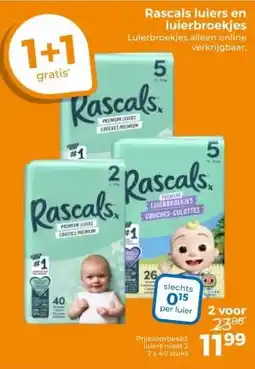 Trekpleister Rascals luiers en luierbroekjes aanbieding