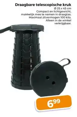 Trekpleister Draagbare telescopische kruk aanbieding