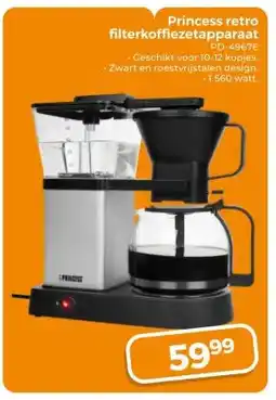 Trekpleister Princess retro filterkoffiezetapparaat aanbieding