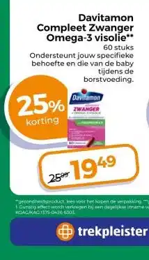 Trekpleister Davitamon Compleet Zwanger Omega-3 visolie aanbieding