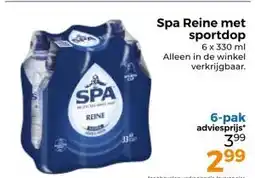 Trekpleister Spa Reine met sportdop aanbieding
