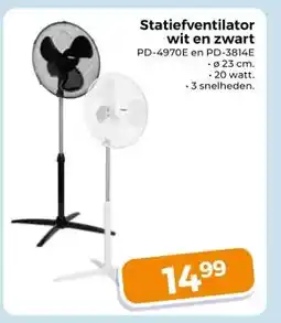 Trekpleister Statiefventilator wit en zwart aanbieding