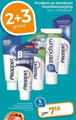 Trekpleister Prodent en Zendium mondverzorging M.u.v. multipakken. aanbieding
