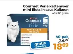 Trekpleister Gourmet Perle kattenvoer mini filets in saus Kalkoen aanbieding