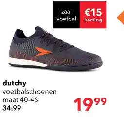 Scapino Dutchy IC heren voetbalschoenen blauw oranje aanbieding