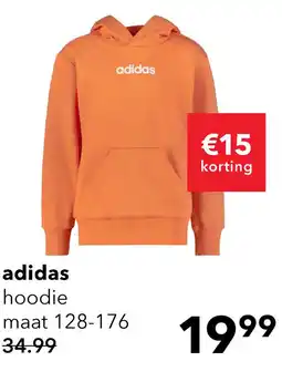 Scapino Adidas J LIN FL kinder hoodie oranje aanbieding