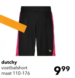 Scapino Dutchy kinder voetbalshort zwart roze aanbieding