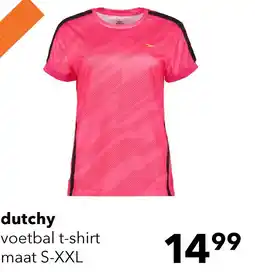 Scapino Dutchy Dry dames voetbal T-shirt met print roze zwart aanbieding