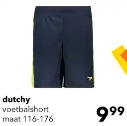 Scapino Dutchy kinder voetbalshort blauw geel aanbieding