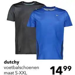 Scapino Dutchy Dry heren voetbal T-shirt met print blauw aanbieding