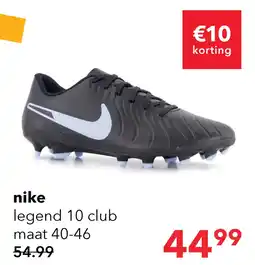Scapino Nike Tiempo Legend 10 Club MG heren voetbalschoenen zwart aanbieding