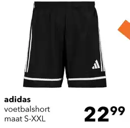 Scapino Adidas Squa25 heren sportshort zwart wit aanbieding