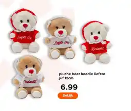 The Read Shop pluche beer hoedie liefste juf 12cm aanbieding